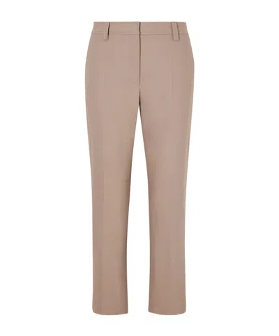 Brunello Cucinelli Cropped Stretch-cotton Slim-leg Pants In Neutral