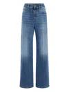Brunello Cucinelli Blue Jeans With Logo Patch On The Rear And Faded Effect In Blue