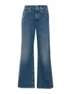 Brunello Cucinelli Blue Stonewashed Denim Jeans In Metallic