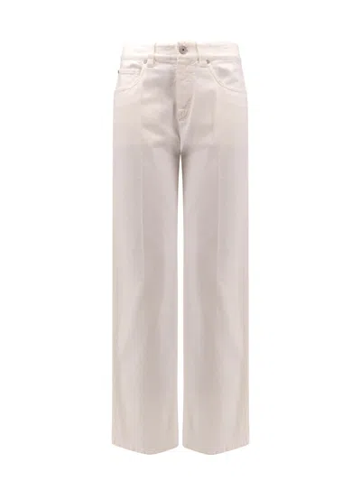 Brunello Cucinelli Contemporary Loose Jean-full Lenght Denim Trouser In White