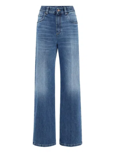 Brunello Cucinelli Wide-leg Stretch Denim Jeans In Blue