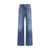 Brunello Cucinelli Blue Jeans With Logo Patch On The Rear And Faded Effect In Blue