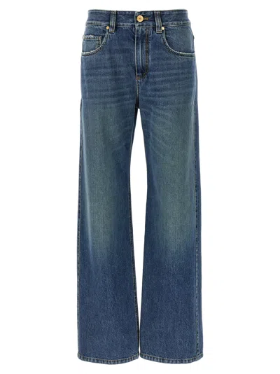 Brunello Cucinelli Denim Jeans Wide Leg Five Pocket Design In Blue