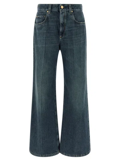 Brunello Cucinelli Contemporary Loose Stone-washed Denim Jeans In Animal Print