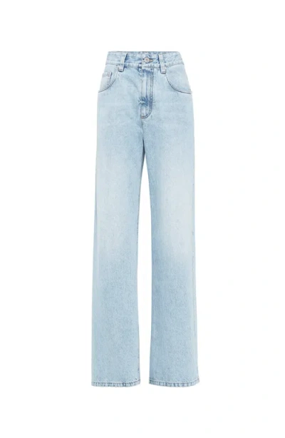 Brunello Cucinelli Contemporary Loose Trousers In Light Blue