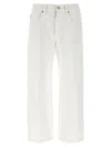 Brunello Cucinelli Contemporary Square Denim Pants With Jewel In White