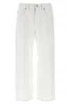 Brunello Cucinelli 'square Pocket' Jeans With Rivets In White