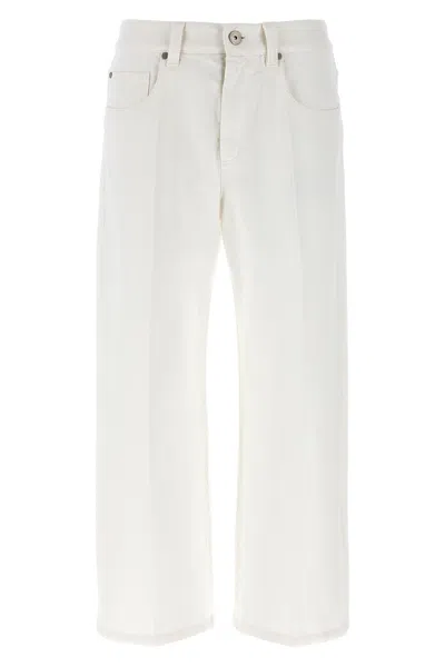 Brunello Cucinelli 'contemporary Square' Jeans In White