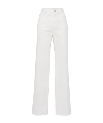 BRUNELLO CUCINELLI BRUNELLO CUCINELLI MONILI EMBELLISHED DYED DENIM CONTEMPORARY LOOSE JEANS