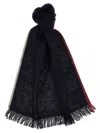 Brunello Cucinelli Solid Border Fringed Scarf In Blue