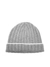 Brunello Cucinelli Contrast Line Beanie In Gray