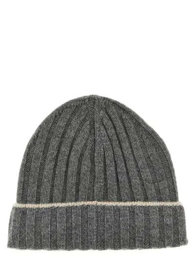 BRUNELLO CUCINELLI BRUNELLO CUCINELLI CONTRAST LINE BEANIE