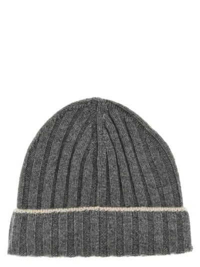 BRUNELLO CUCINELLI BRUNELLO CUCINELLI CONTRAST LINE BEANIE