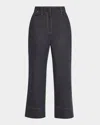 Brunello Cucinelli Contrast Stitched Crop Jeans