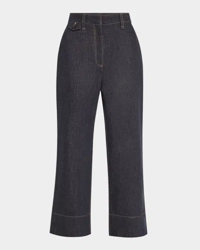 Brunello Cucinelli Contrast Stitched Crop Jeans