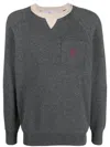 Brunello Cucinelli Contrast-trim Cashmere Jumper In Grey
