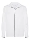 Brunello Cucinelli Cotton Honeycomb Piped Shirt