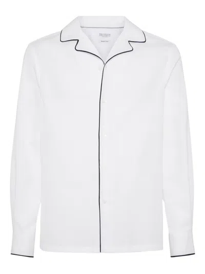 Brunello Cucinelli Contrast-trim Cotton Shirt