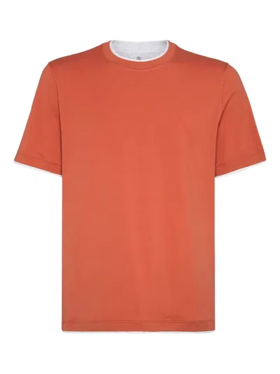 BRUNELLO CUCINELLI CONTRAST-TRIM CREW-NECK T-SHIRT