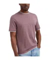 Brunello Cucinelli Contrast-trim Crew-neck T-shirt In Brown
