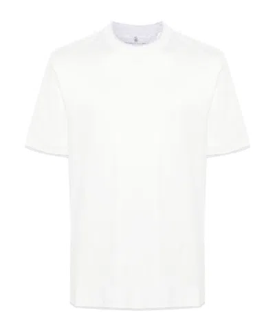 BRUNELLO CUCINELLI CONTRAST-TRIM CREW-NECK T-SHIRT