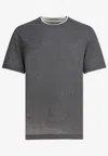 Brunello Cucinelli Basic Silk-blend T-shirt In Gray