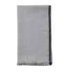 Brunello Cucinelli Contrast-trim Frayed-edge Scarf In Gray