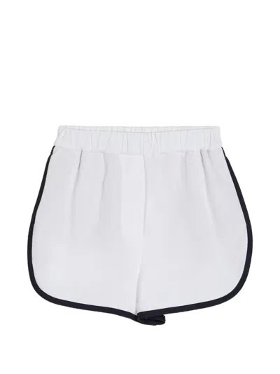 Brunello Cucinelli Kids' Contrast-trim Jersey Shorts In White