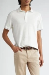 BRUNELLO CUCINELLI CONTRAST TRIM LINEN & COTTON POLO