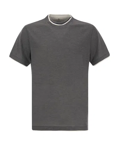 BRUNELLO CUCINELLI BRUNELLO CUCINELLI DOUBLE LAYER CREWNECK T-SHIRT