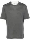 Brunello Cucinelli Contrast-trim T-shirt In Grey
