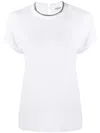 Brunello Cucinelli Cotton Crewneck Short Sleeve T-shirt In White