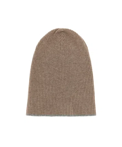 BRUNELLO CUCINELLI BRUNELLO CUCINELLI CONTRAST-TRIMMED KNITTED BEANIE