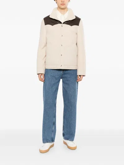 Brunello Cucinelli Contrast-collar Padded Jacket In Neutral
