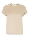 Brunello Cucinelli Contrasting-collar T-shirt In Neutral