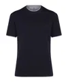 Brunello Cucinelli Contrasting-edge Cotton T-shirt In Black