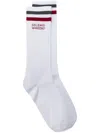 Brunello Cucinelli Contrasting Stripe Mid-length Socks In White