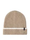 Brunello Cucinelli Contrasting-stripe Ribbed Beanie In Brown