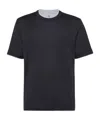 Brunello Cucinelli Contrasting-trim Jersey T-shirt In Black