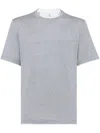 Brunello Cucinelli Men Crew Neck T-shirt With Faux-layering In Multicolor