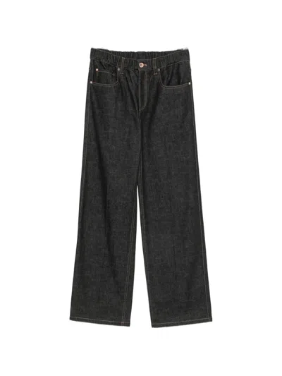 Brunello Cucinelli Contrast-stitch Jeans In Multi