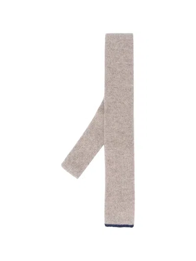 Brunello Cucinelli Contrast-tip Knitted Tie In Neutral