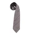 Brunello Cucinelli Pointed Tip Diagonal Stripes Silk Tie In Gray