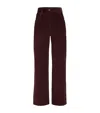 Brunello Cucinelli Bordeaux Corduroy Pants With Concealed Front Closure In Cotton Woman In Burgundy