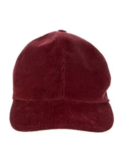 Pre-owned Brunello Cucinelli Corduroy Baseball Cap In Red