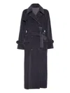 Brunello Cucinelli Corduroy Belted Trench Coat In Gray