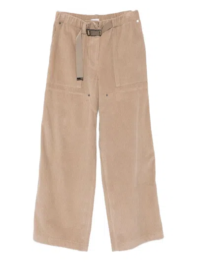 Brunello Cucinelli Corduroy Belted Trousers In Neutral