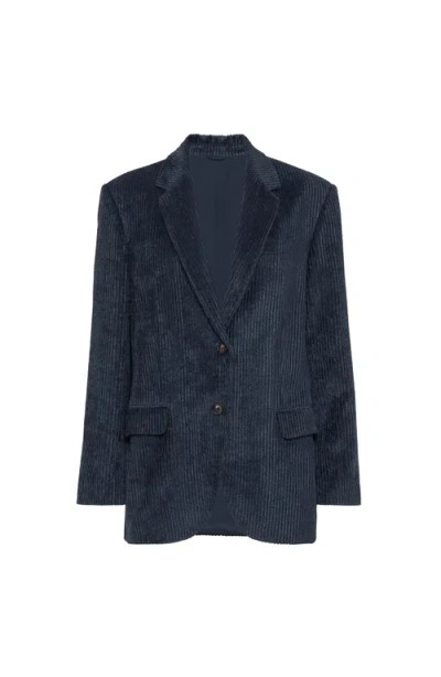Brunello Cucinelli Corduroy Blazer In Blue