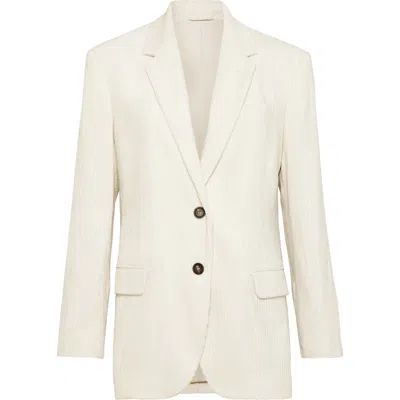 Brunello Cucinelli Corduroy Blazer In Neutral