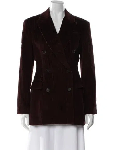 Pre-owned Brunello Cucinelli Corduroy Blazer In Burgundy